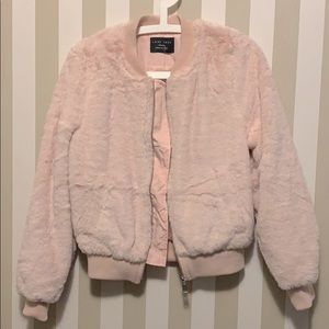 Faux fur bomber jacket